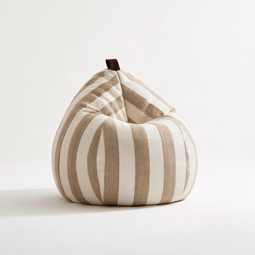 Runder Sitzsack, mit Stoffbezug, Farbe: grau
